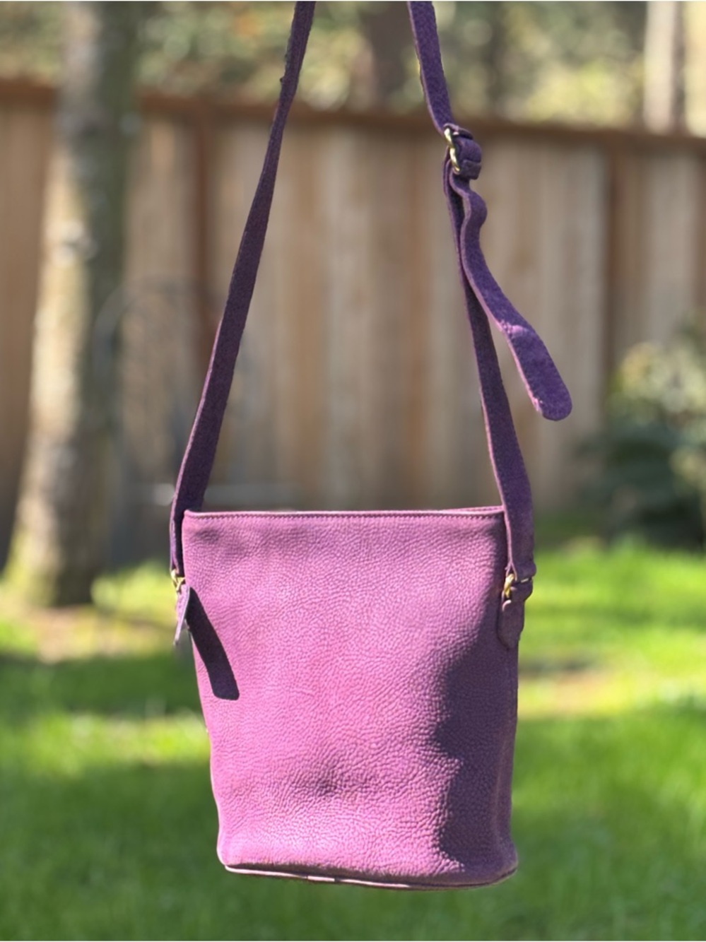 Rare Vintage Coach Grape 🍇 Purple💜 Nubuck Leather Bag From 1996 - Picture 3 of 11